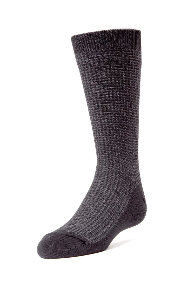 MeMoi Diamond Textured Crew Socks, Main, color, Black
