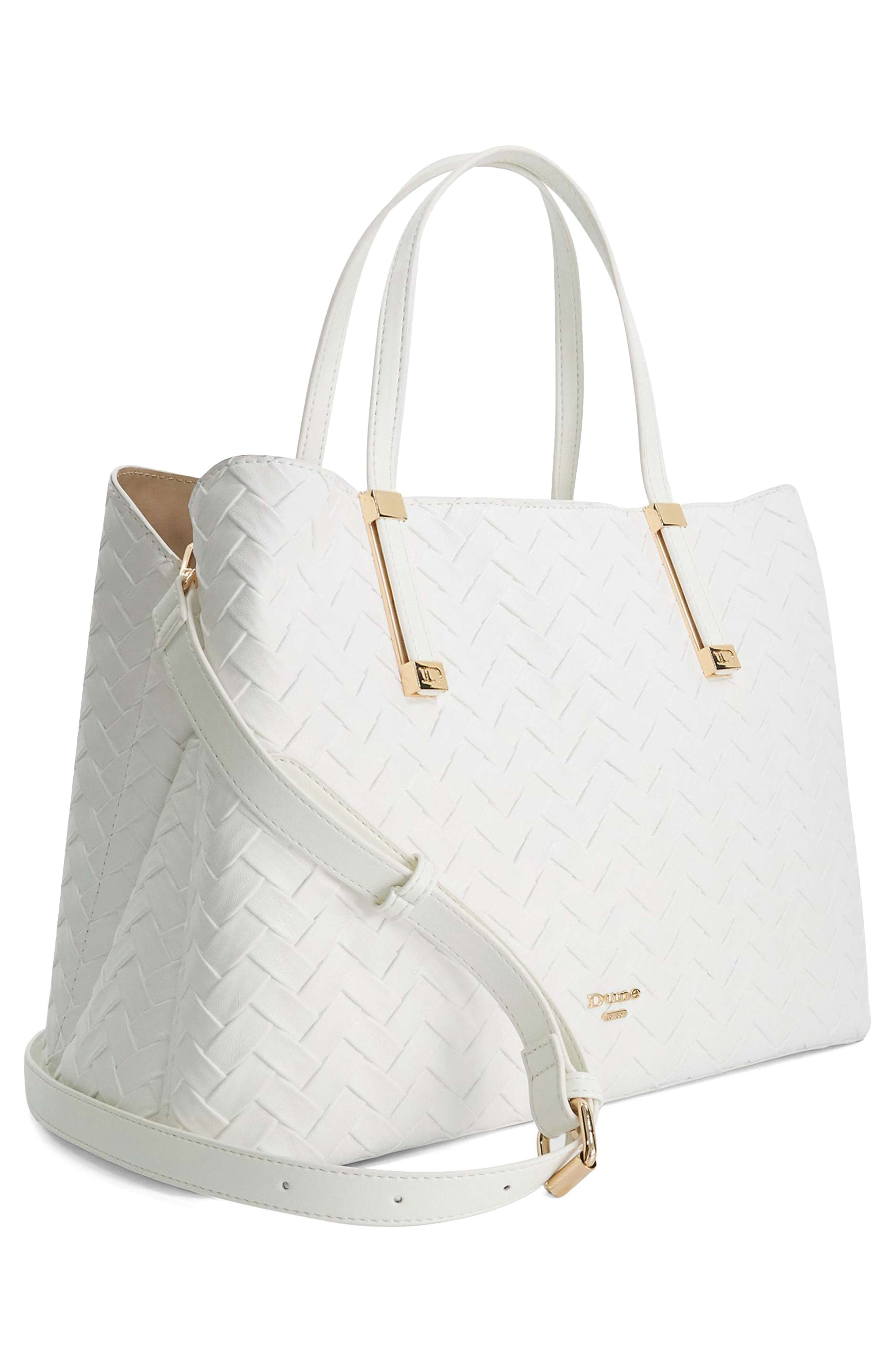 Dorrie Faux Leather Tote, Alternate, color, WHITE