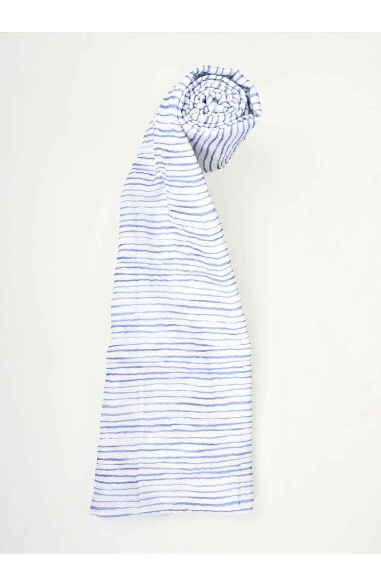 Timo & Violet Wave Stripe Shawl Blanket, Main, color, White