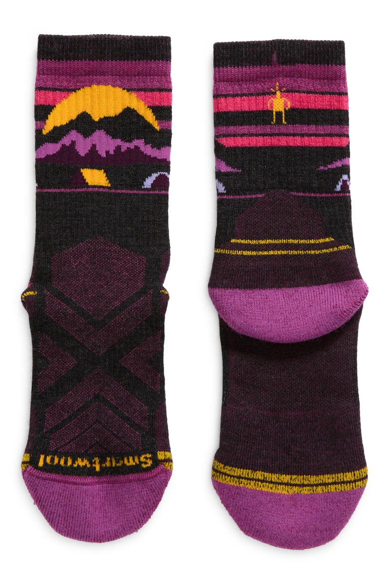 Hike Light Cushion Crew Socks, Alternate, color, CHARCOAL
