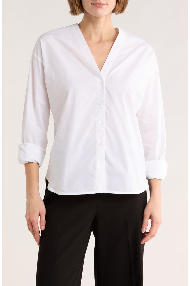 Jordan Long Sleeve Button-Up Shirt, Main, color, BLANC