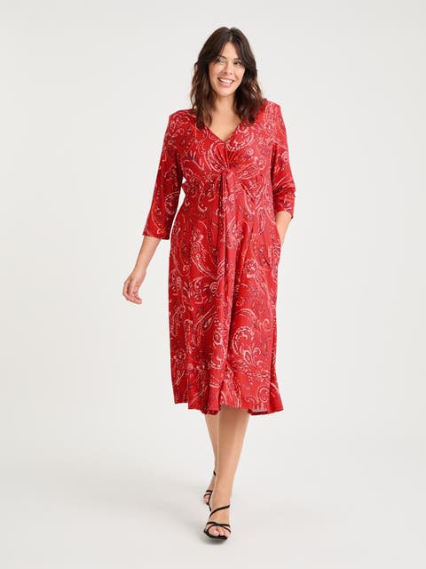 Claudia Peach Touch Knot Front Dress