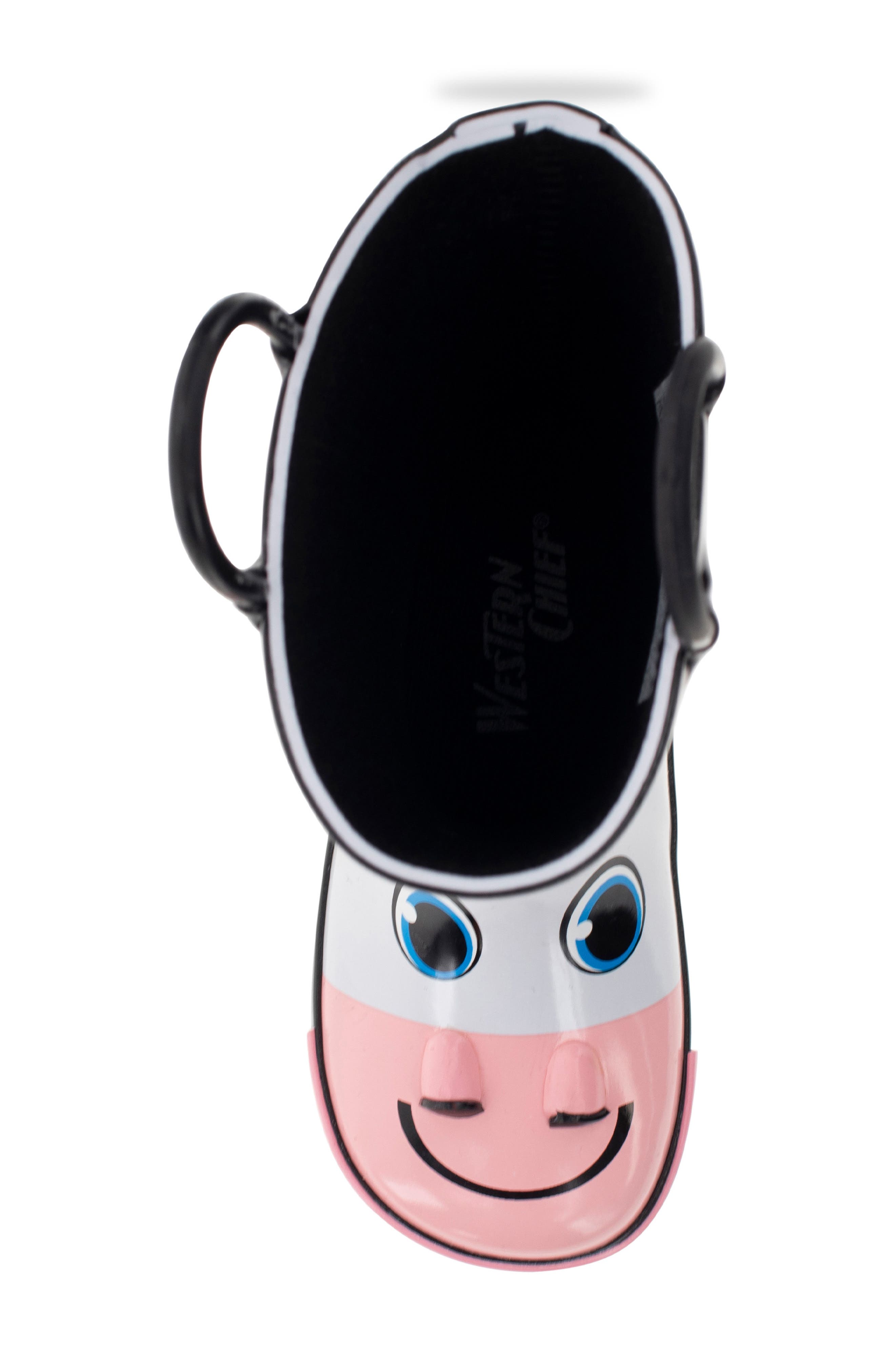 Western Chief Kids' Colbie Cow Waterproof Rain Boot, Alternate, color, Black