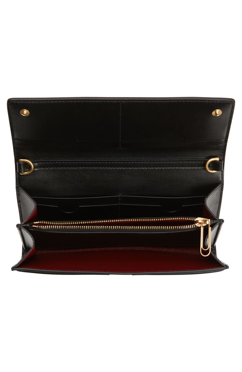 Off-White Jitney Quote Leather Wallet on a Chain, Alternate, color,