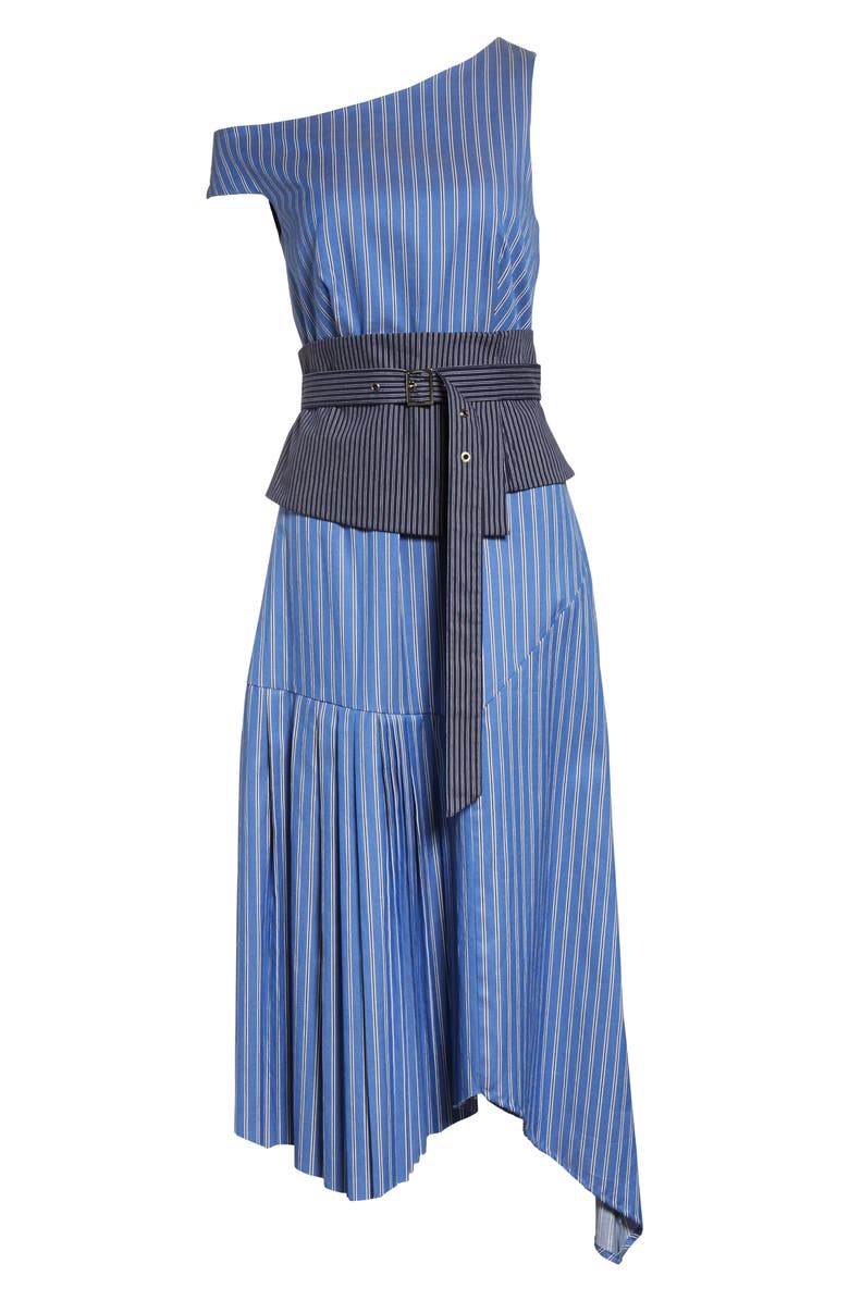 Sea Belted Asymmetrical Midi Dress, Alternate, color,