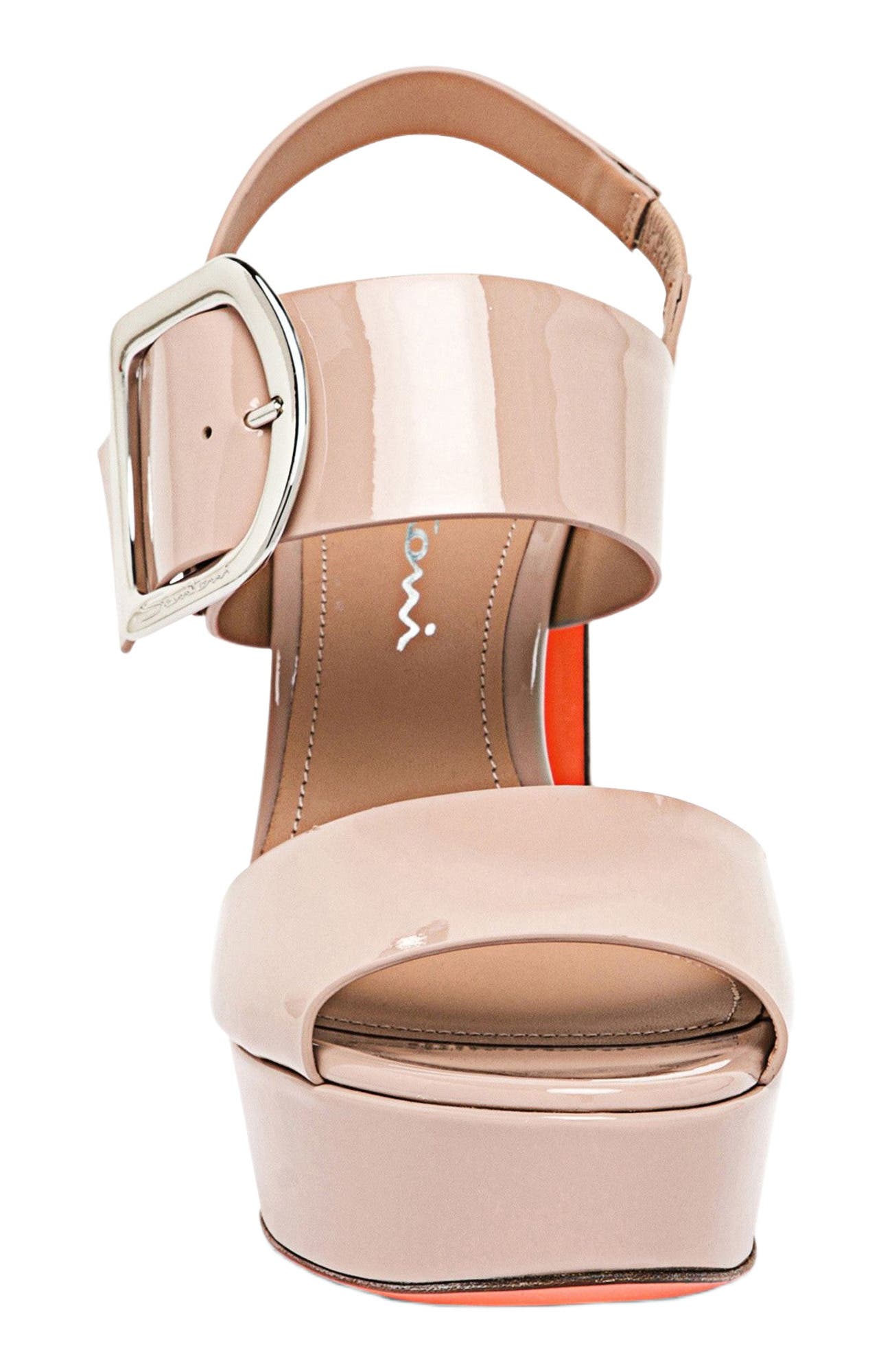 Santoni Patent leather high-heel sandal, Alternate, color, Pink