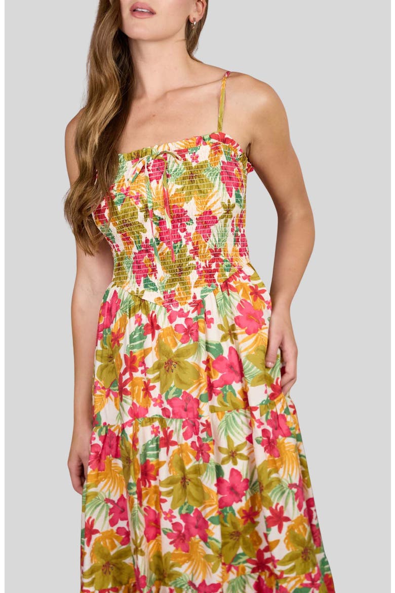Floral Midi Dress, Alternate, color, FUCHSIA MULTI
