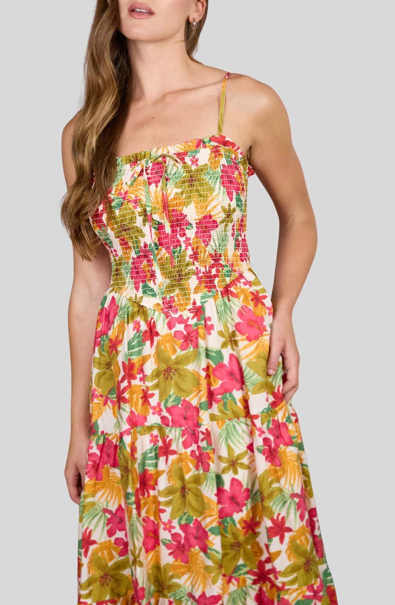 Blu Pepper Floral Midi Dress, Alternate, color,