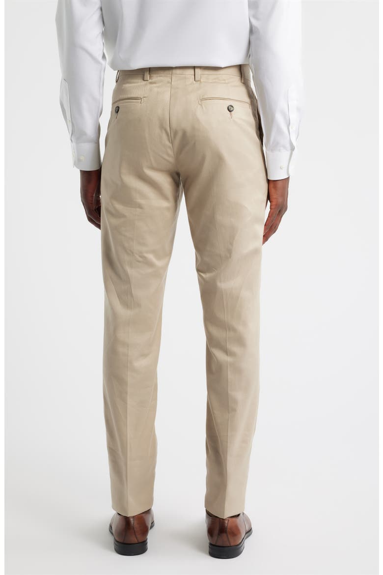 Trim Fit Flat Front Lyocell & Cotton Twill Chinos, Alternate, color, KHAKI