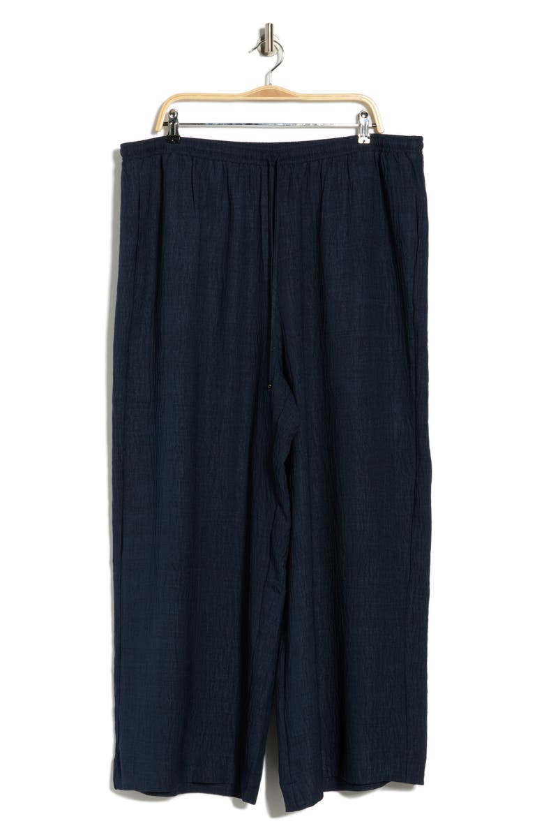 MAX STUDIO Wied Leg Drawstring Pants, Alternate, color, Heather Navy