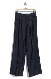 Good American Pleated High Waist Wide Leg Pants
