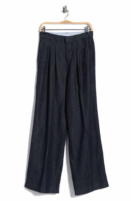 Good American Pleated High Waist Wide Leg Pants
