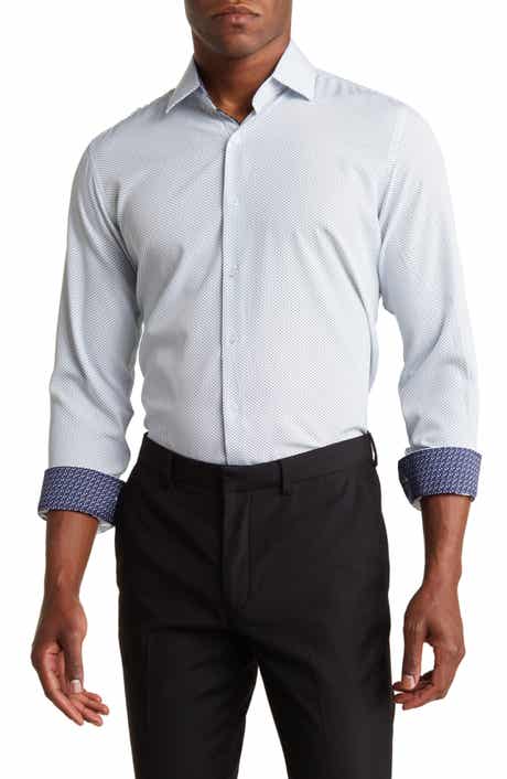 TOM BAINE Regular Fit Performance Stretch Long Sleeve Button Front Shirt