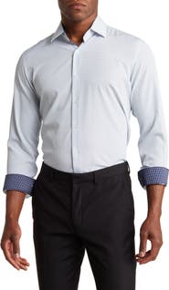 TOM BAINE Regular Fit Performance Stretch Long Sleeve Button Front Shirt