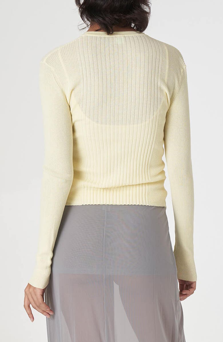 Find Me Now Variegated Rib Cotton Blend Cardigan, Alternate, color, Open Yellow