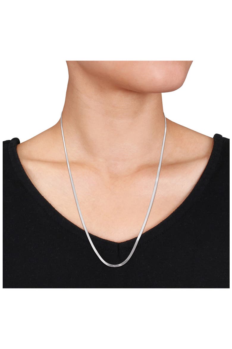 Herringbone Chain Necklace, 3.3mm, Alternate, color, SILVER