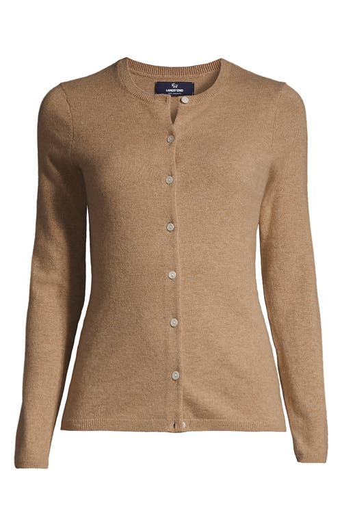 Lands' End Tall Classic Cashmere Cardigan Sweater In Brown