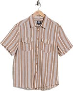 Frye Stripe Short Sleeve Button-Up Shirt
