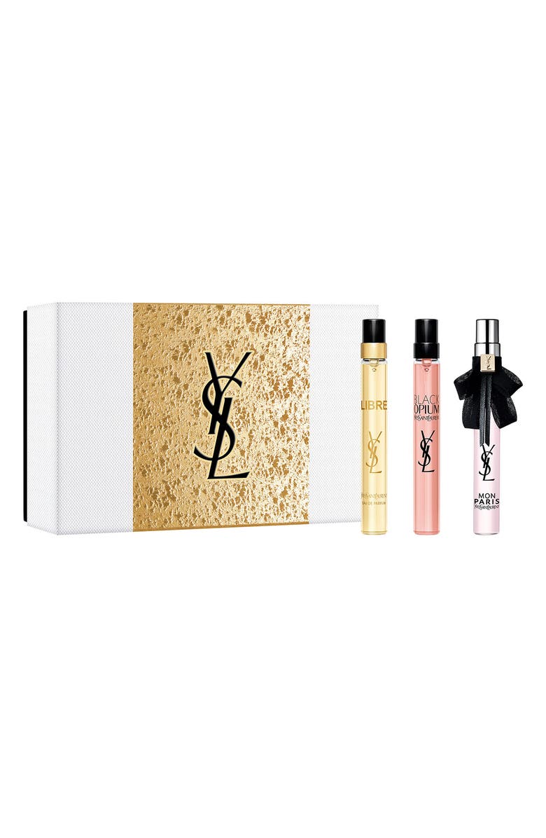 Yves Saint Laurent Libre, Mon Paris & Black Opium Fragrance Discovery Set USD $90 Value, Main, color, 
