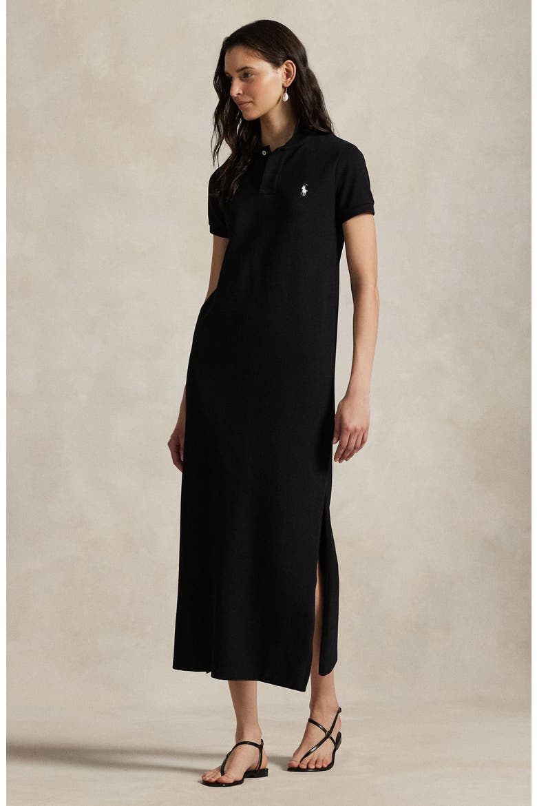 Cotton Polo Dress, Alternate, color, POLO BLACK