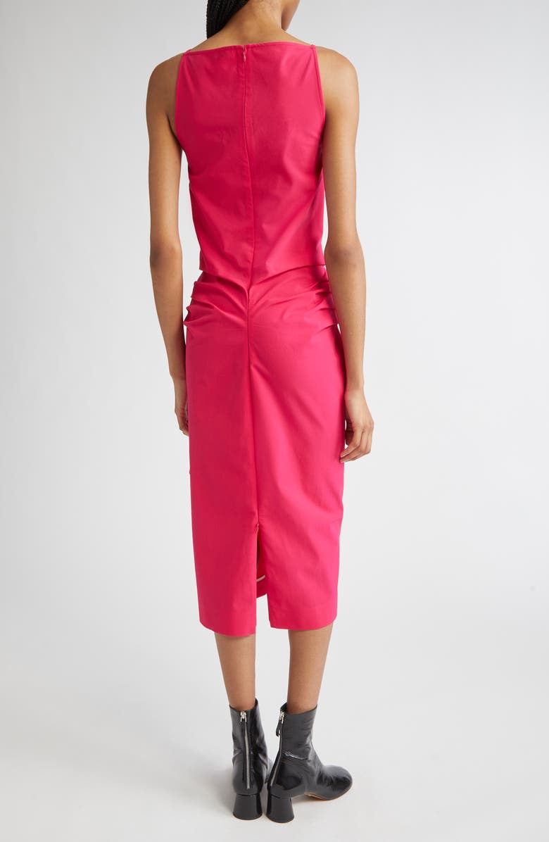 Proenza Schouler Priya Ruched Bi-Stretch Cotton Blend Midi Dress, Alternate, color, Orchid