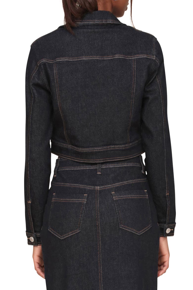 Crop Denim Jacket, Alternate, color, RINSE WASH