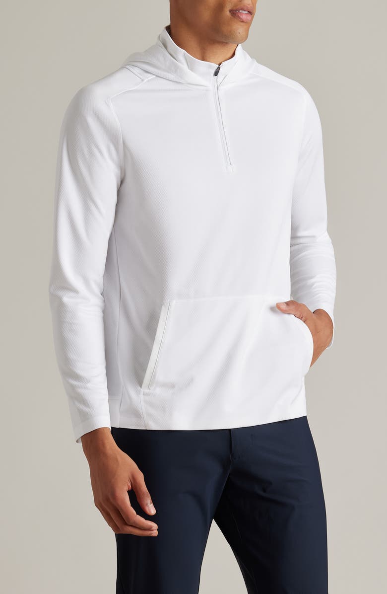 Rhone Clubhouse Performance Quarter Zip Hoodie, Main, color, Bright White
