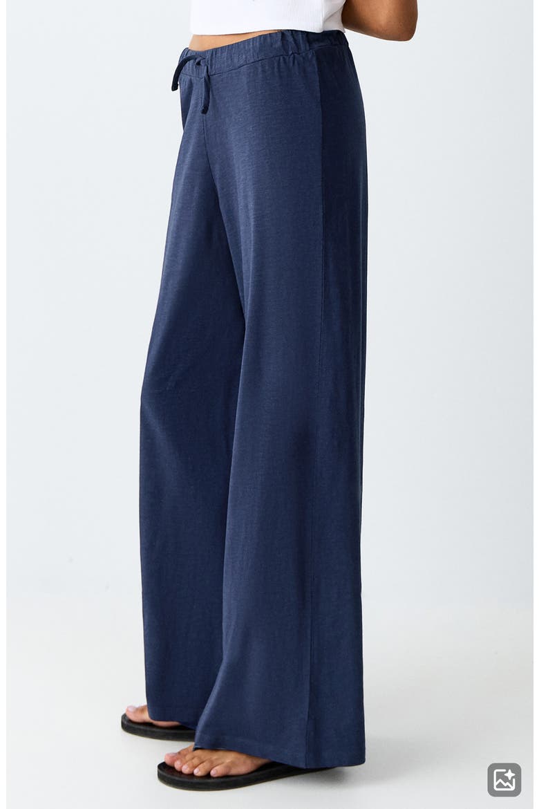 Kids' Straight Leg Cotton Jersey Trousers, Alternate, color, NAVY