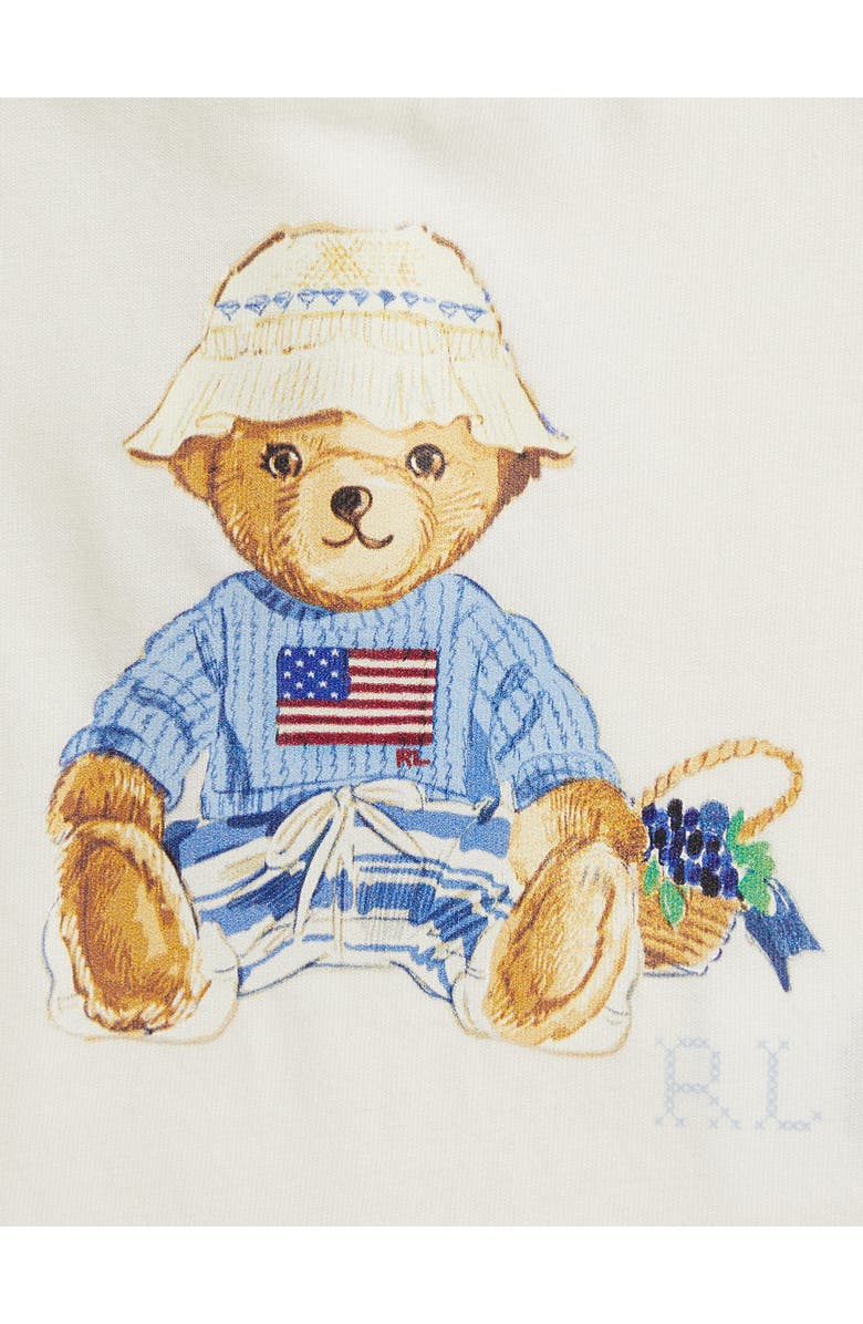 Ralph Lauren Peplum Jersey T-Shirt & Shorts Set, Alternate, color, Deck Wash White