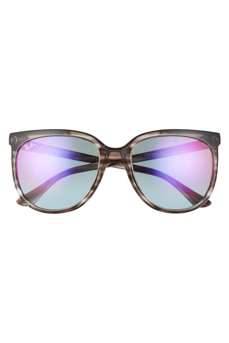 57mm Cat Eye Sunglasses, Alternate, color, GREY HAVANA/ BLUE MIROR GRAD