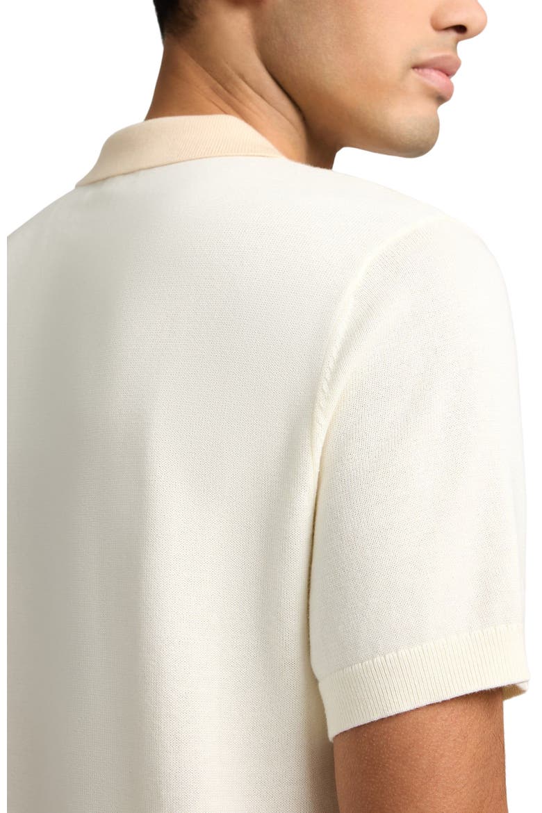 Cotton Knit Short Sleeve Polo, Alternate, color, NATURAL/EGRET