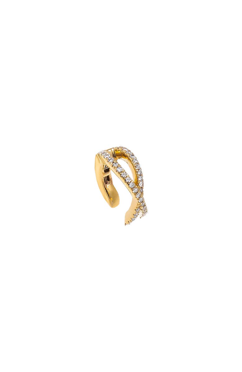 BY ADINA EDEN Diamond Pave X Ear Cuff 14K, Main, color, 14K Gold