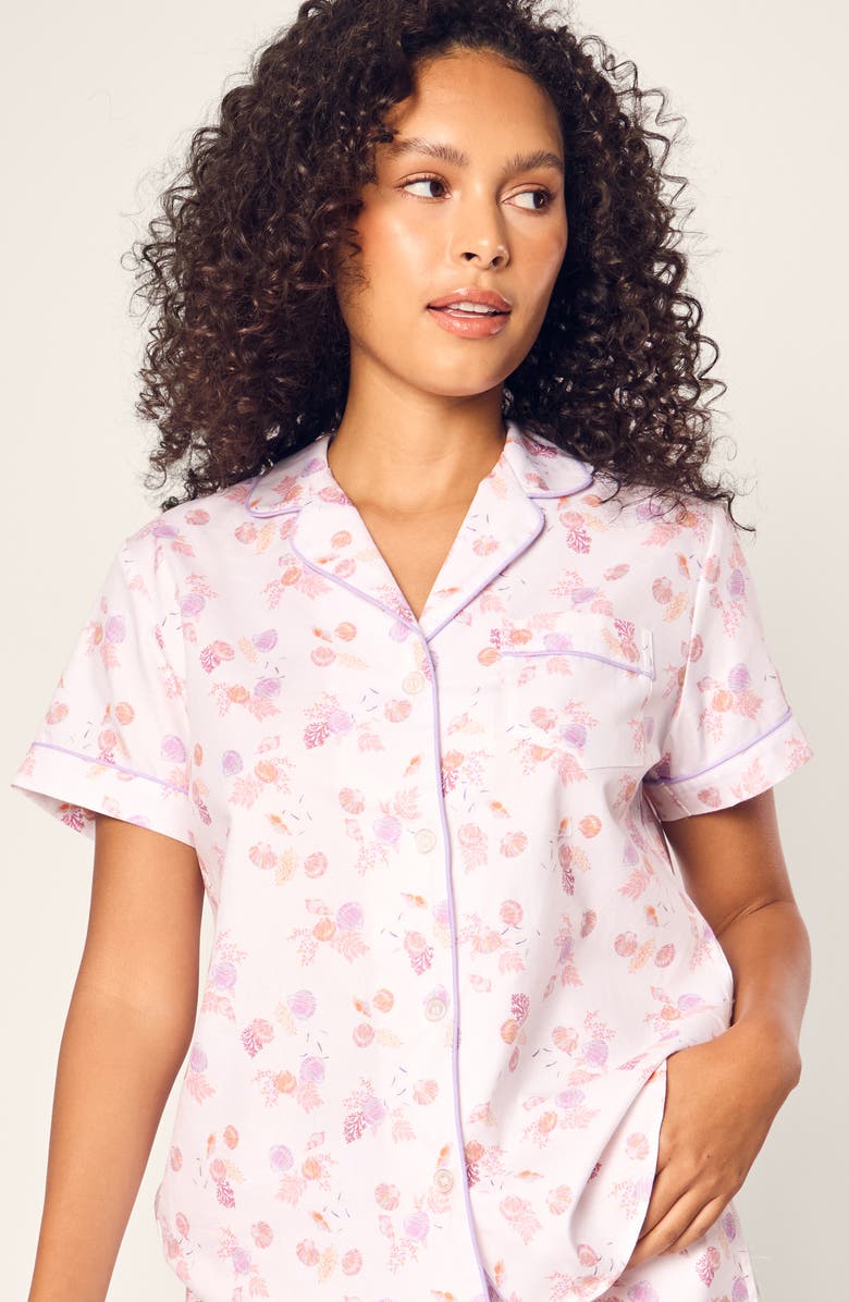 Petite Plume Floral Brushed Cotton Twill Short Pajamas, Alternate, color,