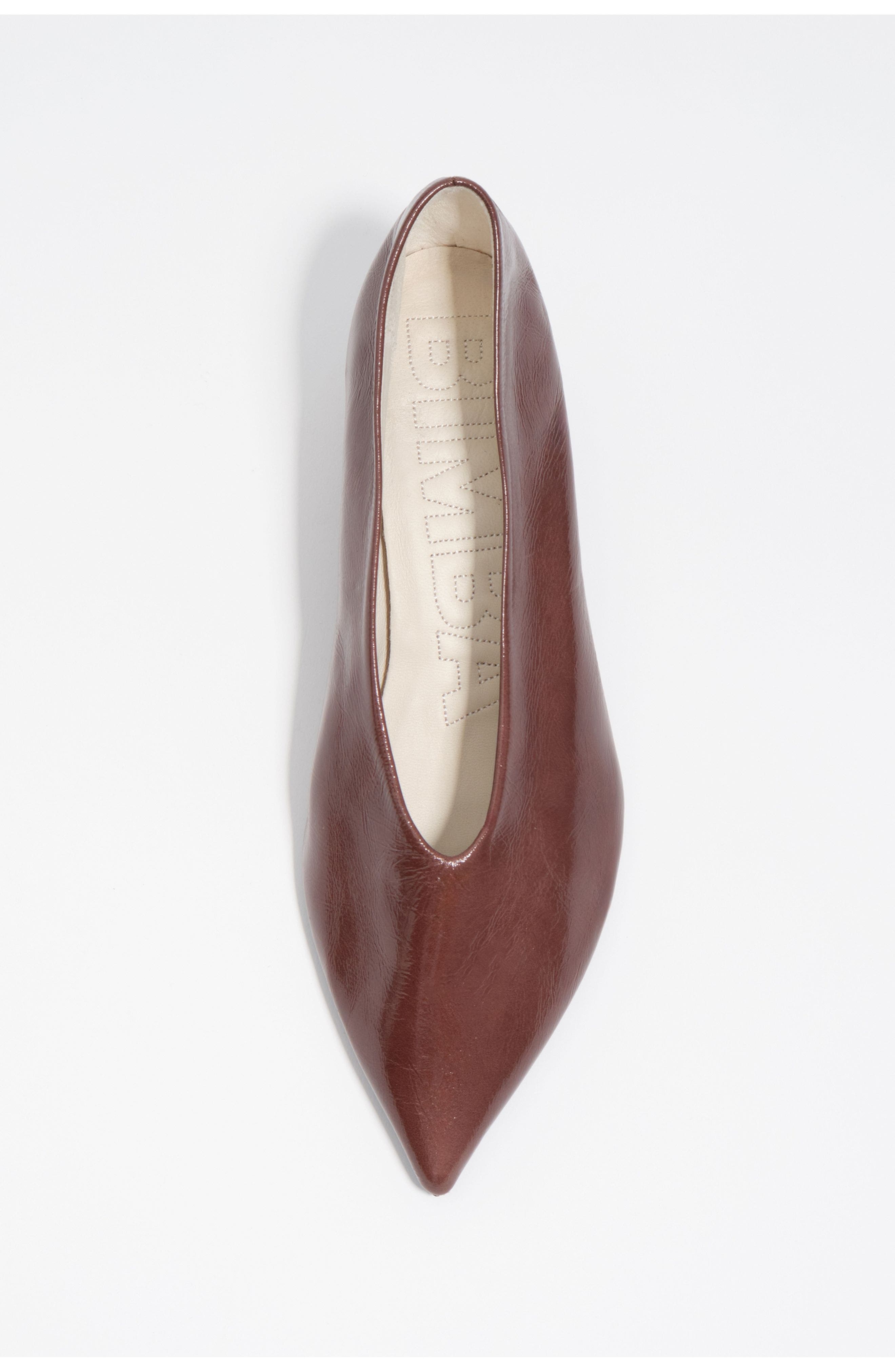 Bimba y Lola Leather Mid-Heel Shoe., Alternate, color, Brown