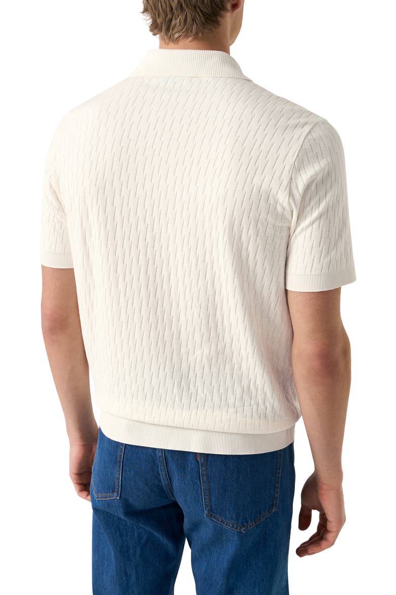 Open Collar Jacquard Polo, Alternate, color, NATURAL