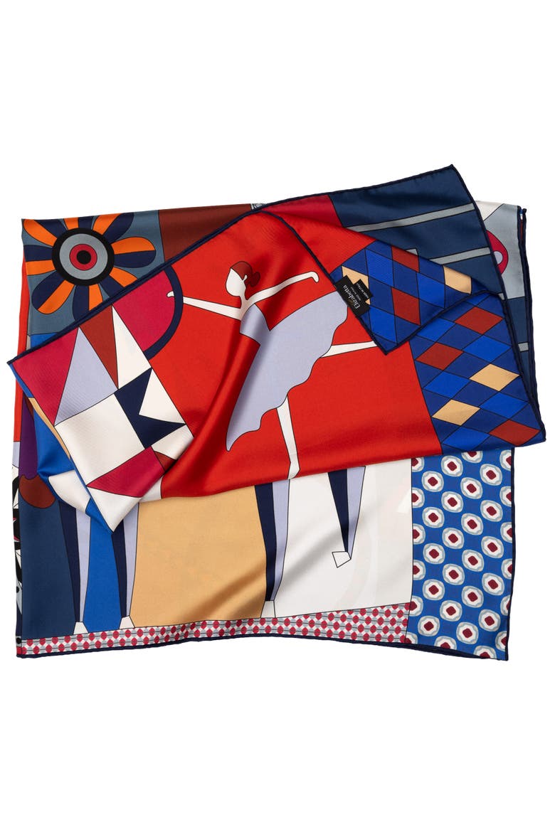 Parisian Carnival - Silk Foulard, Alternate, color, Red and Blue
