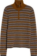ZANKOV Kim Merino Wool Jacquard Half Zip Sweater