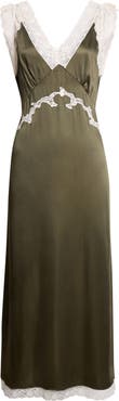 Tanner Fletcher Irene Lace Trim Midi Dress