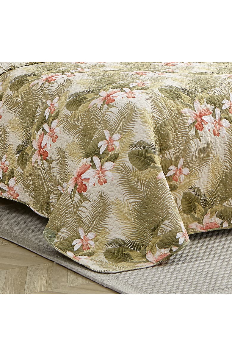Tommy Bahama Tropical Orchid Cotton Quilt & Sham Set, Alternate, color, Green Multi