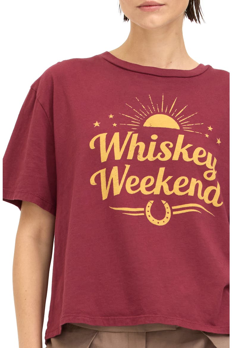 Whiskey Weekend Graphic T-Shirt, Alternate, color, DARK CHERRY