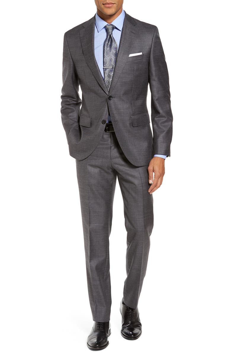 BOSS Johnstons/Lenon Classic Fit Solid Wool Blend Suit, Main, color, 