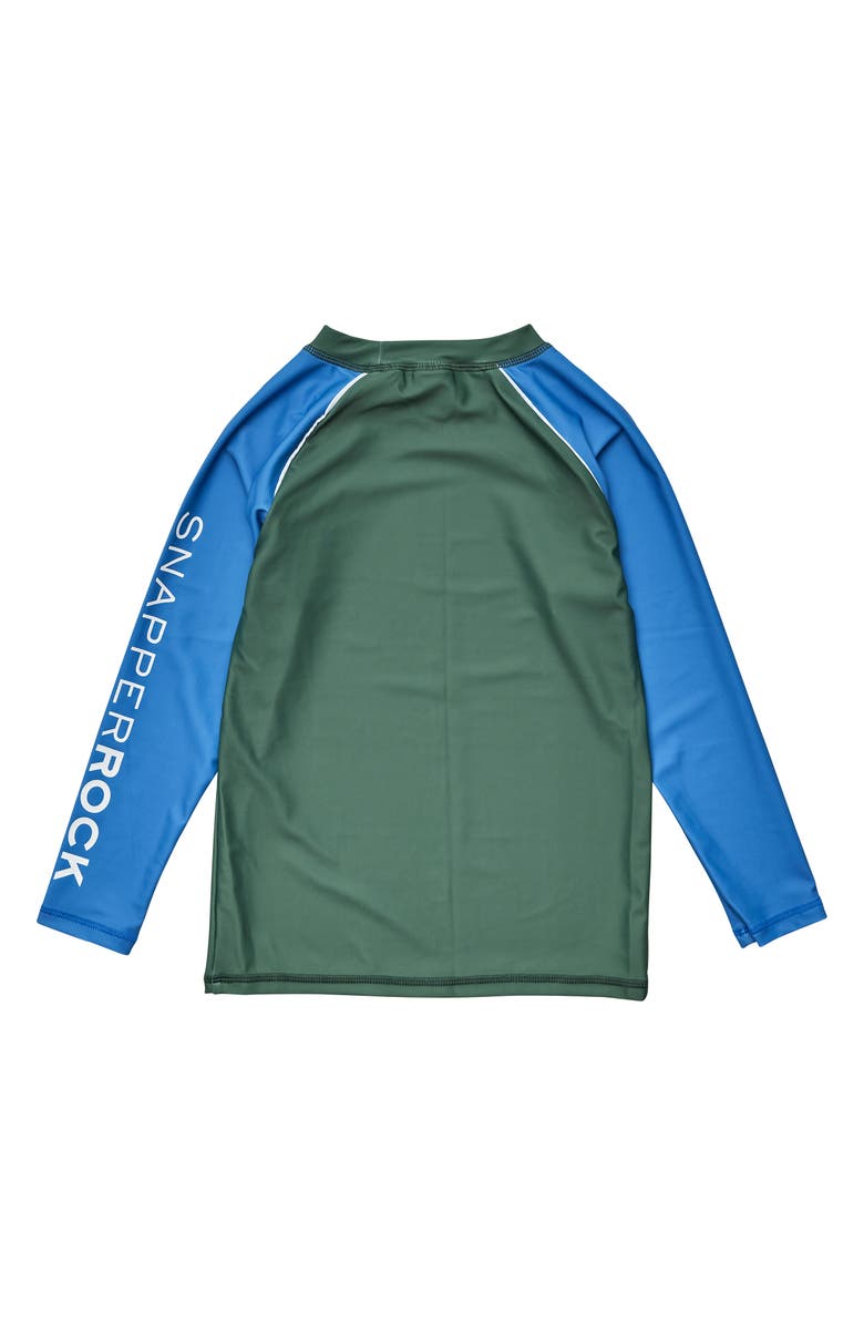 Snapper Rock Kids
 Colorblock Long Sleeve Rashguard Top, Alternate, color, Blue