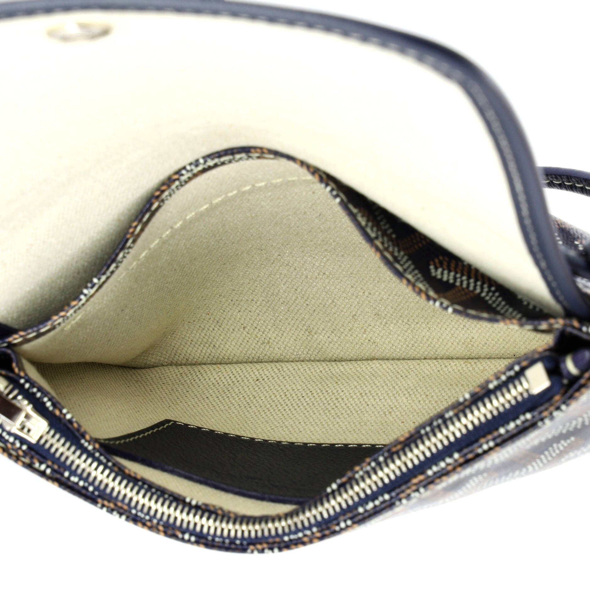 Pre-Owned Goyard Plumet Clutch Wallet Printed Coated Canvas, Alternate, color, Blue