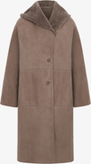 Mine Bilgi Ballade Merino Curly Shearling Hooded Long Coat