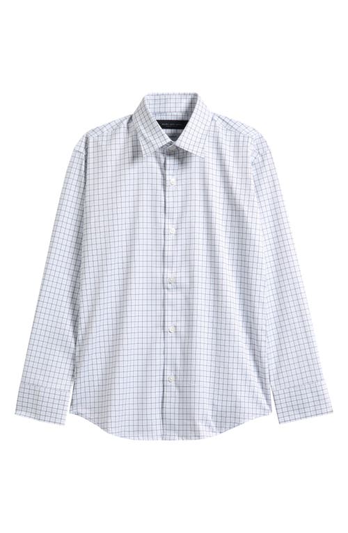 Andrew Marc Kids' Tatterasll Check Stretch Dress Shirt In White