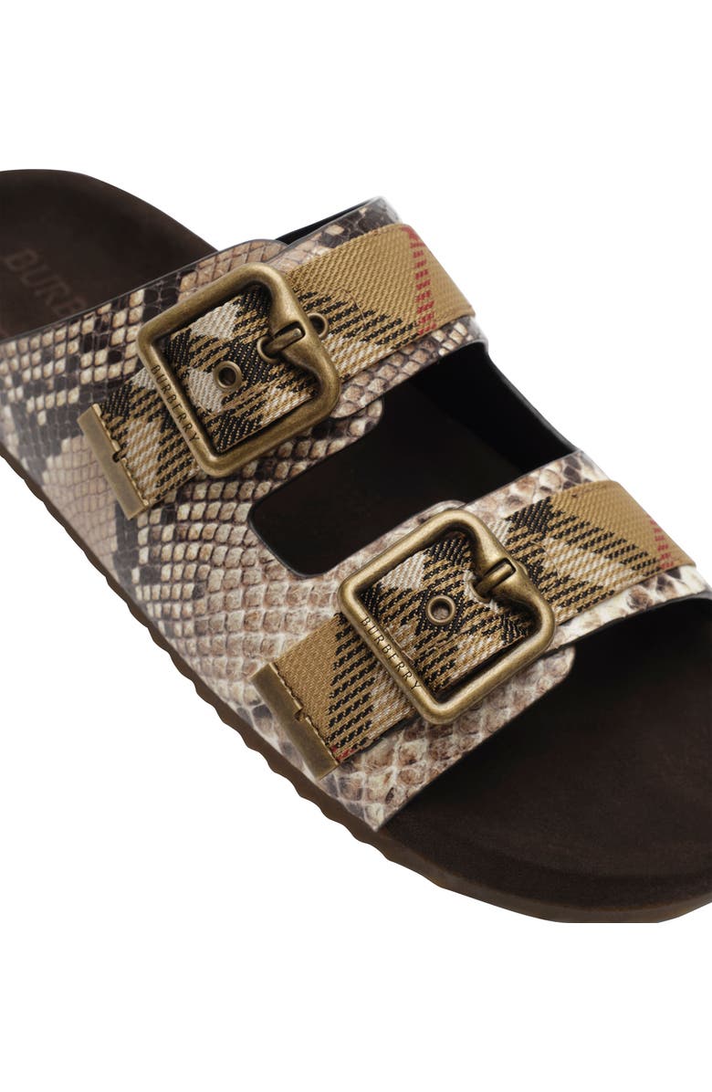 Burberry Urchin Snakeskin Embossed Slide Sandal, Alternate, color, Serpent