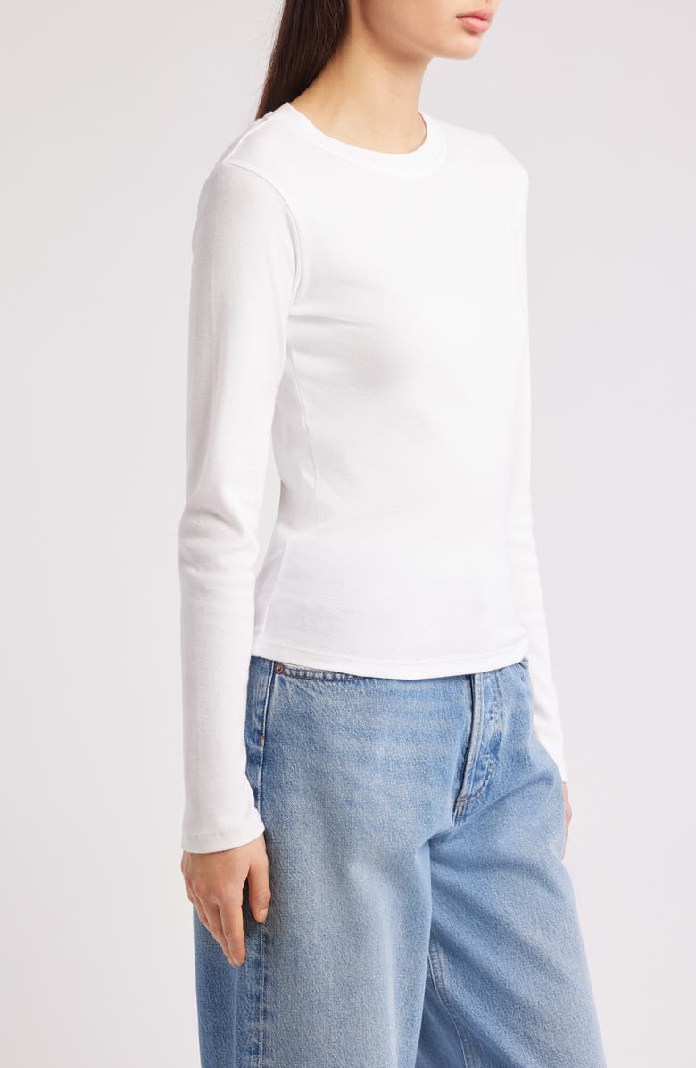 Topshop Everyday Long Sleeve Cotton T-Shirt, Alternate, color, White