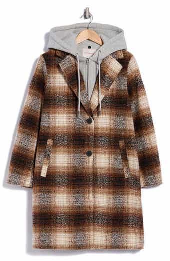 Plaid Walker Coat with Hood