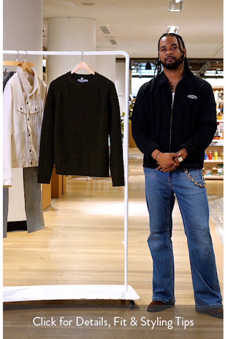Waffle Knit Crewneck Sweater video