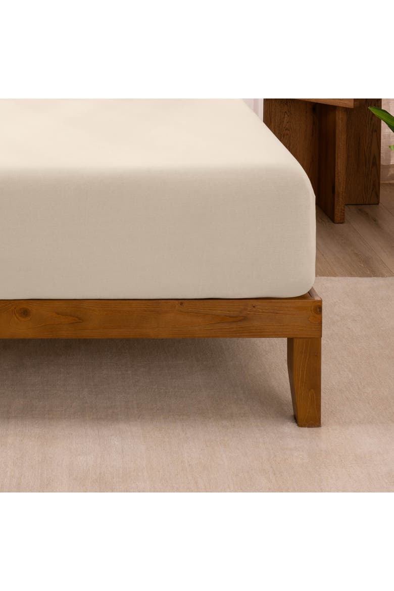 Organic Cotton Jersey Sheet Set - Split King, Alternate, color, Sand